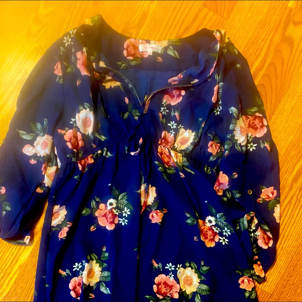 Flowy floral maternity blouse